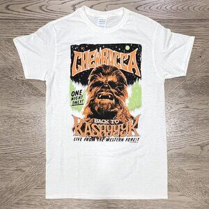 Star Wars Chewbacca White Tee T-Shirt Back to Kashyyyk Poster Image Size Small‎